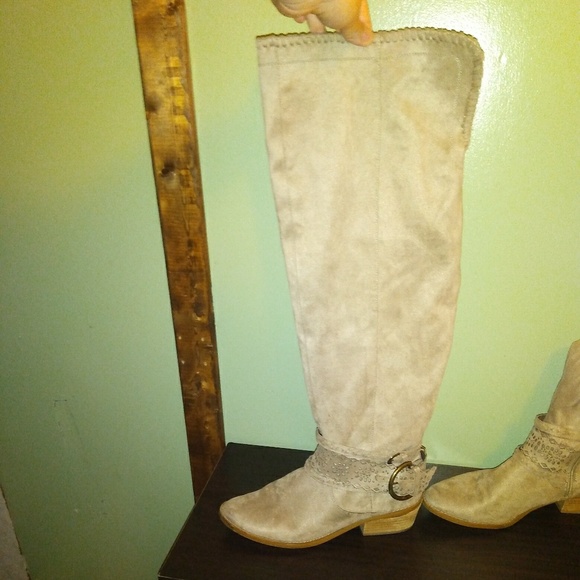 Not Rated Bevel Taupe Knee High Boots - Picture 3 of 8